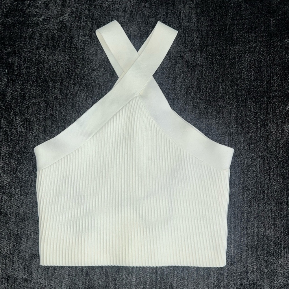 Forever 21 White Crop Top Size Small
